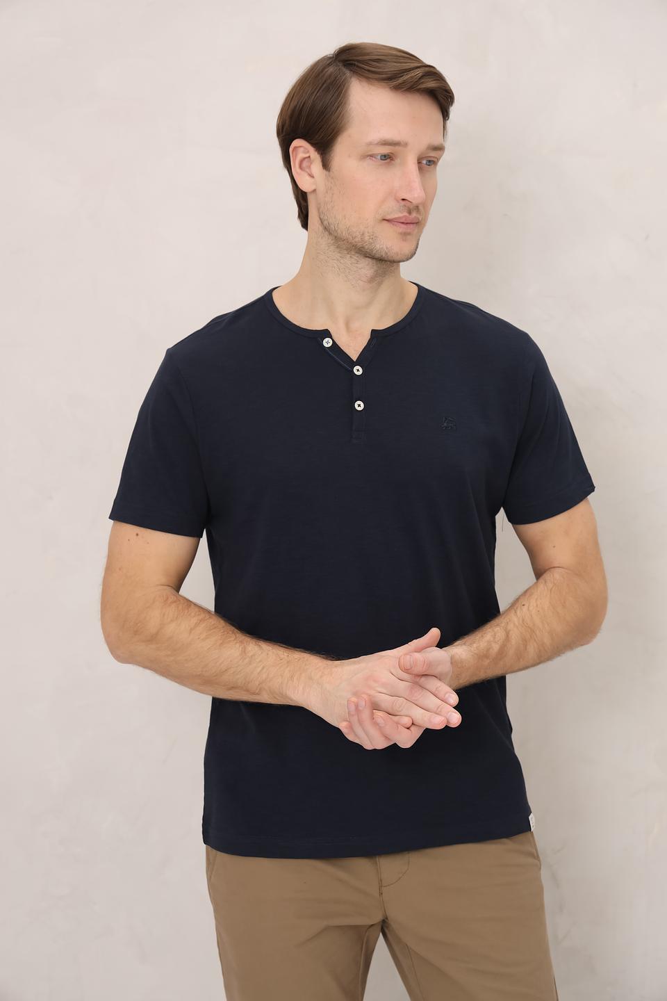 Футболка Lerros с планкой темно-синяя