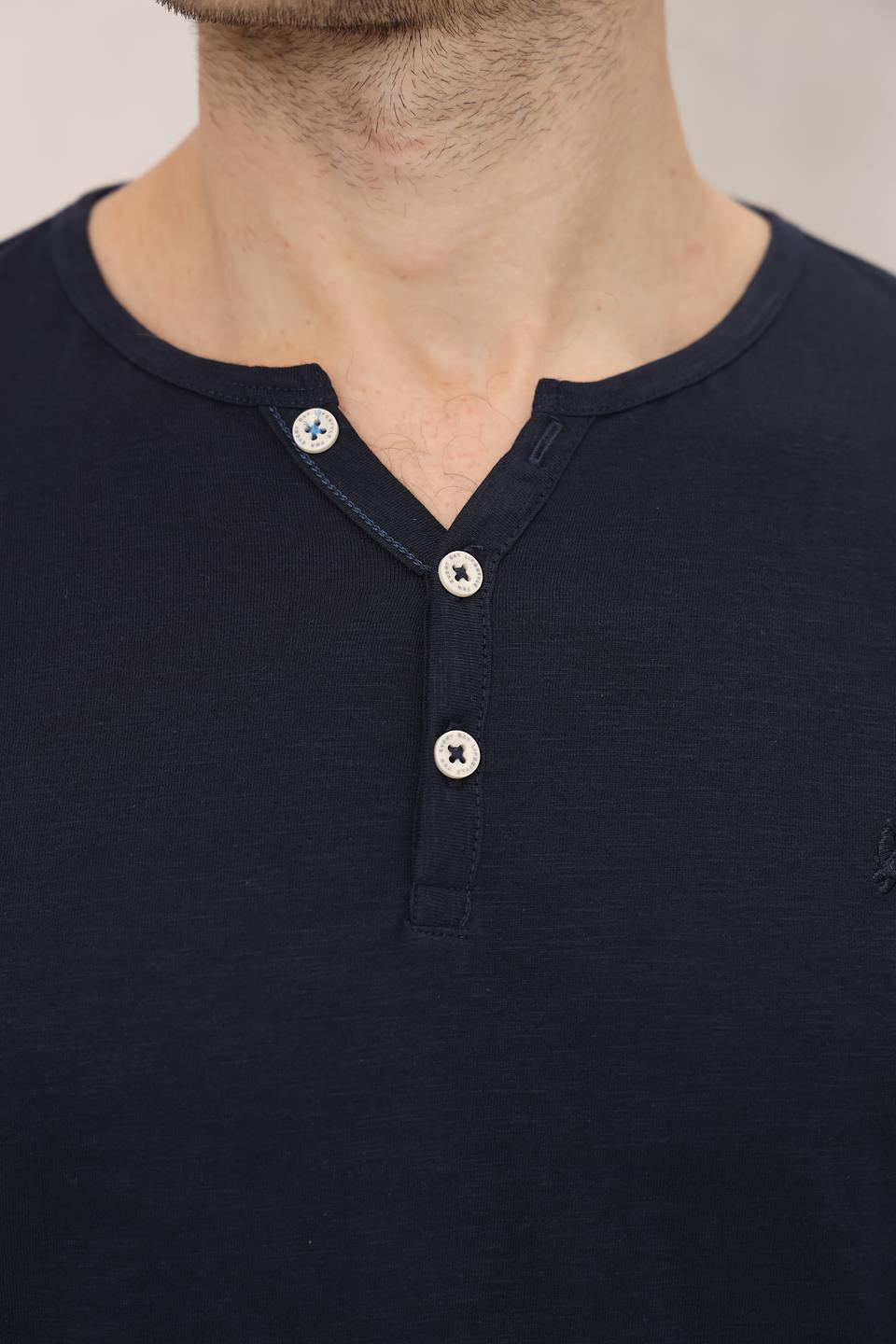 Футболка Lerros с планкой темно-синяя