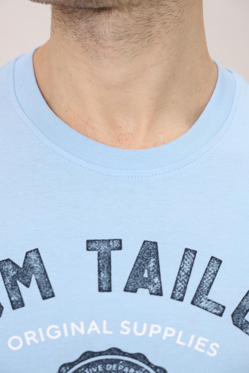 Футболка Tom Tailor голубая с логотипом