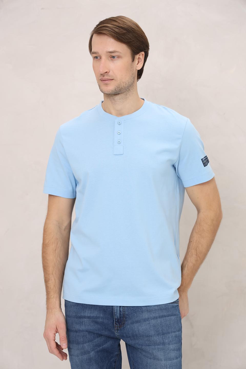 Футболка Tom Tailor голубая с планкой