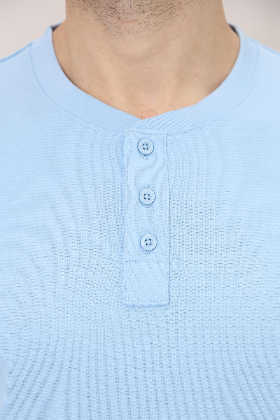 Футболка Tom Tailor голубая с планкой