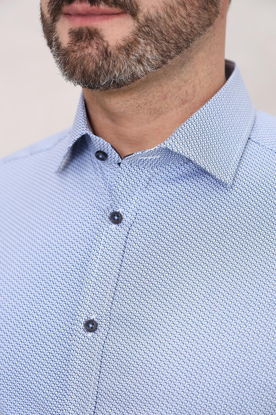 Рубашка Venti men голубая в мелкий принт