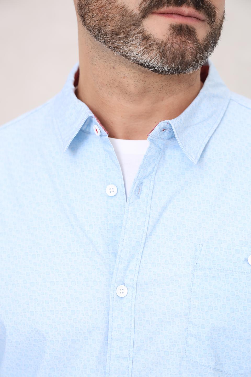 Рубашка Time Zone голубая с узором