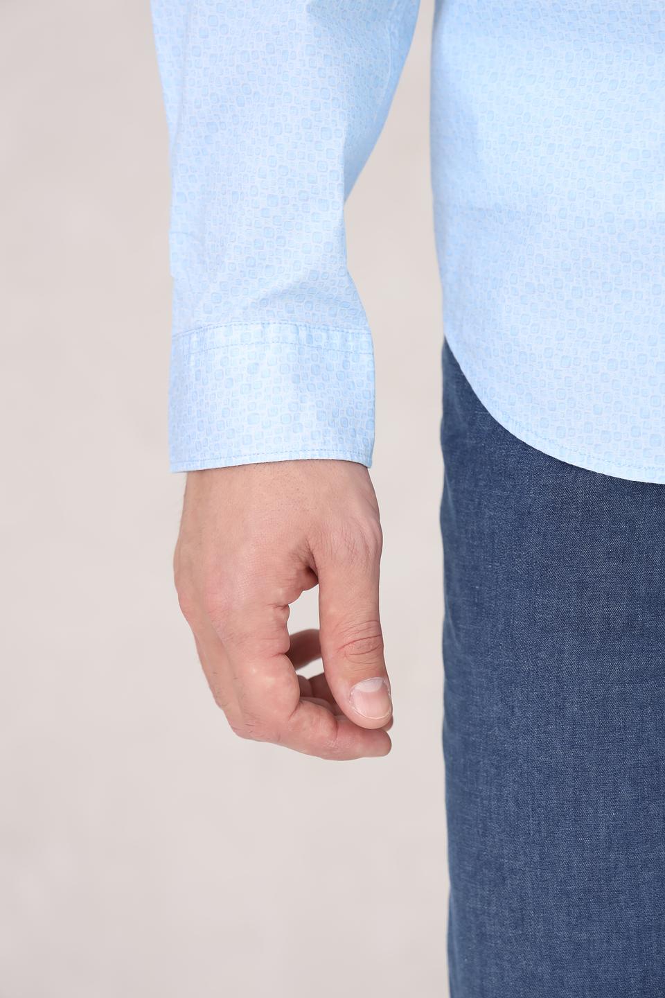 Рубашка Time Zone голубая с узором