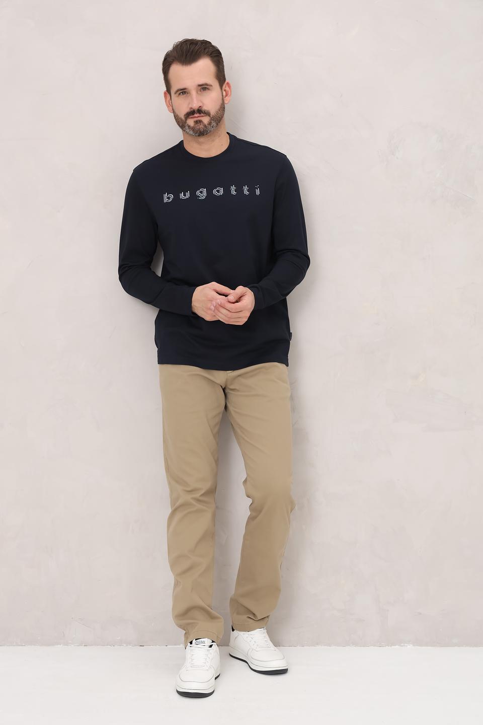 Лонгслив Bugatti с логотипом тёмно-синий