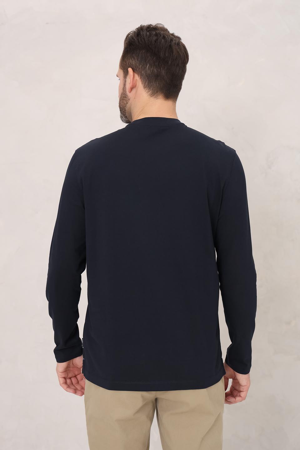 Лонгслив Bugatti с логотипом тёмно-синий