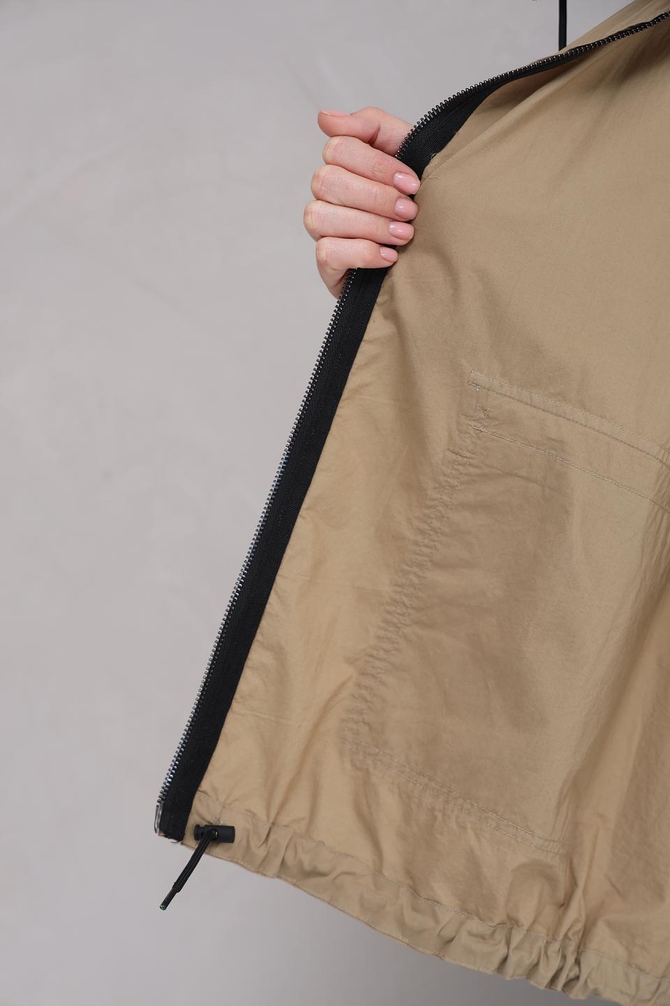 Ветровка Catnoir с капюшоном бежевая