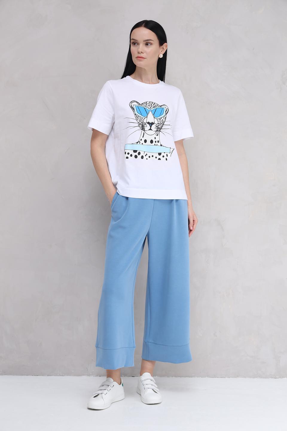 Брюки палаццо Rich and Royal голубые