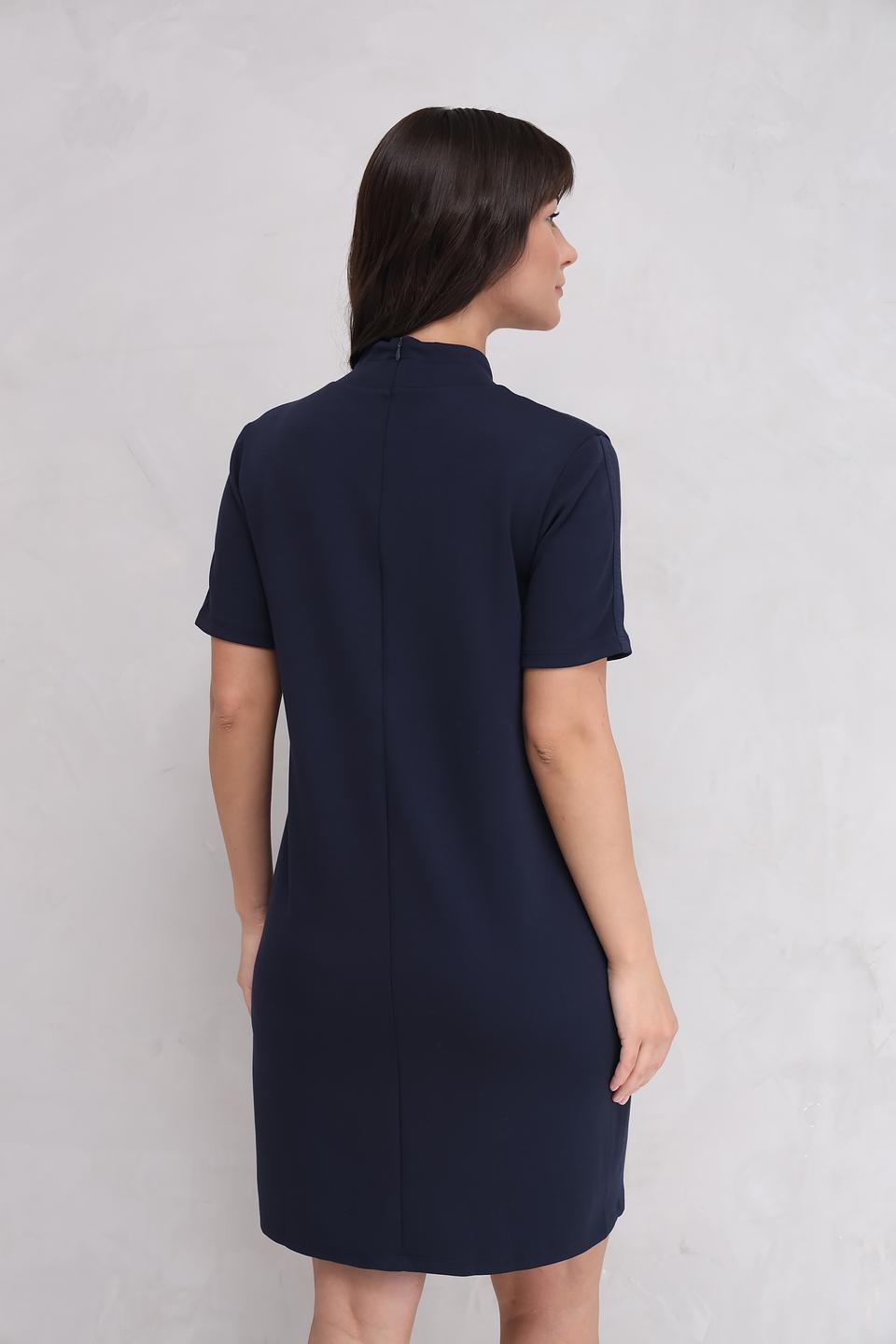 Платье Lebek с принтом синее