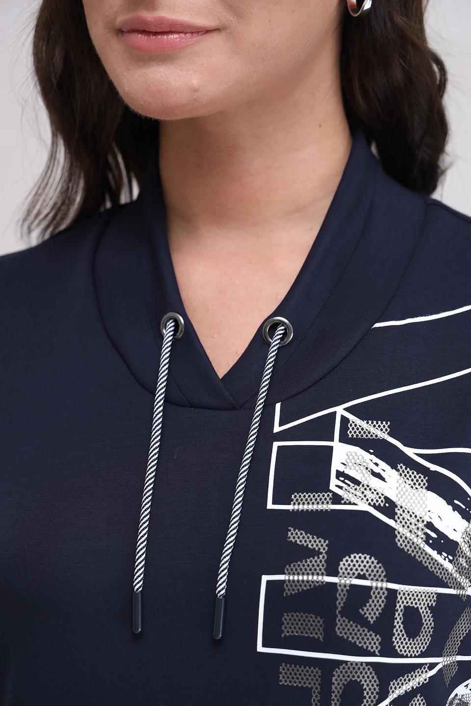 Платье Lebek с принтом синее