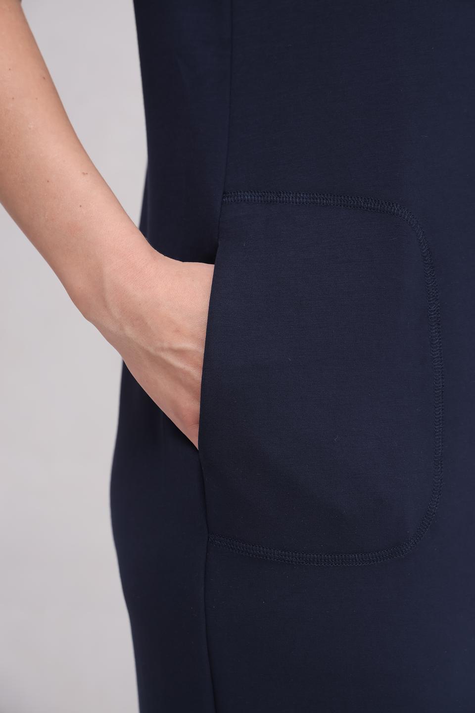 Платье Lebek с принтом синее