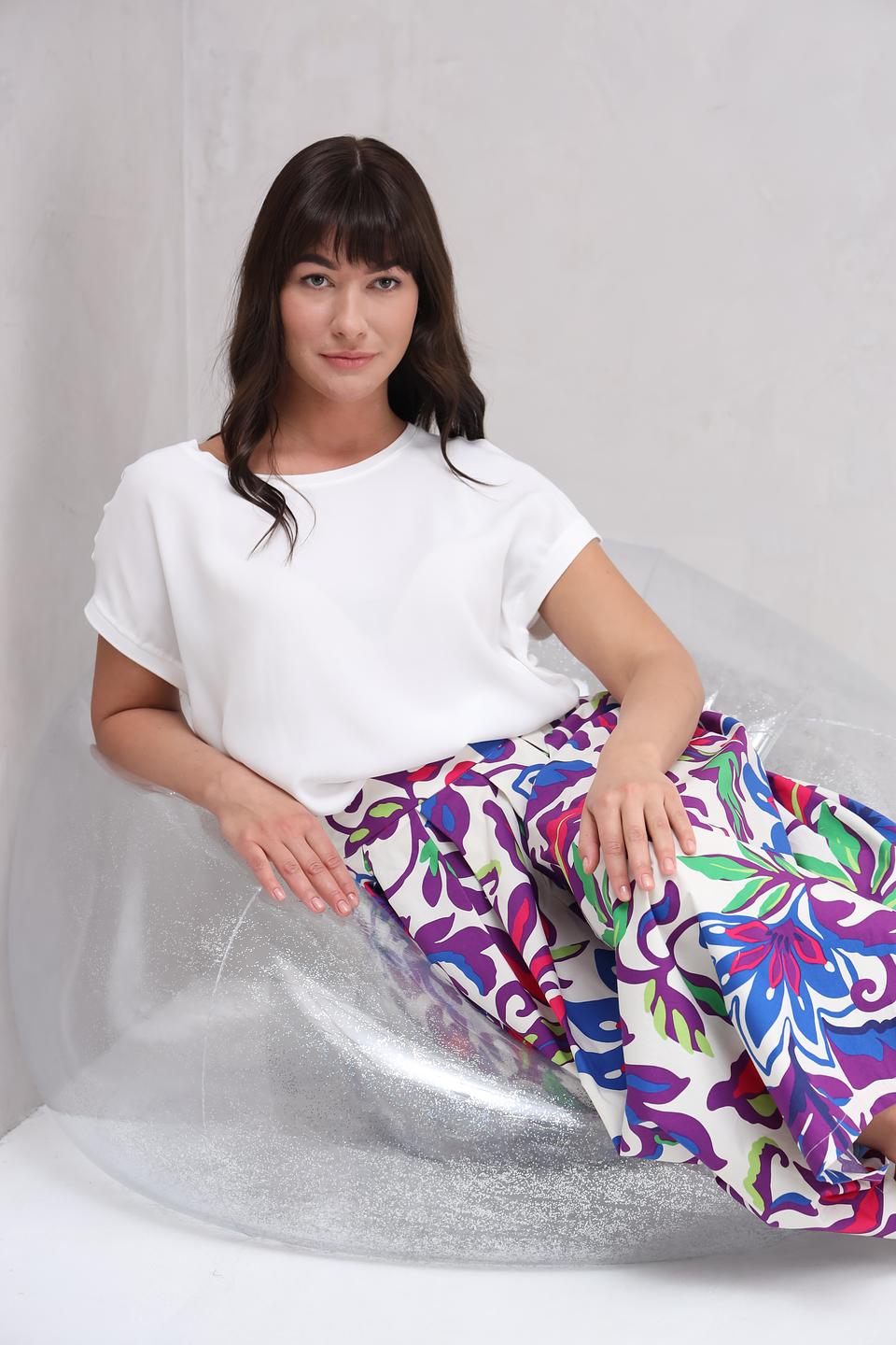 Блуза Oui женская белая с коротким рукавом