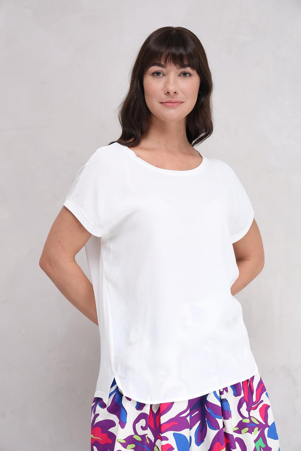 Блуза Oui женская белая с коротким рукавом