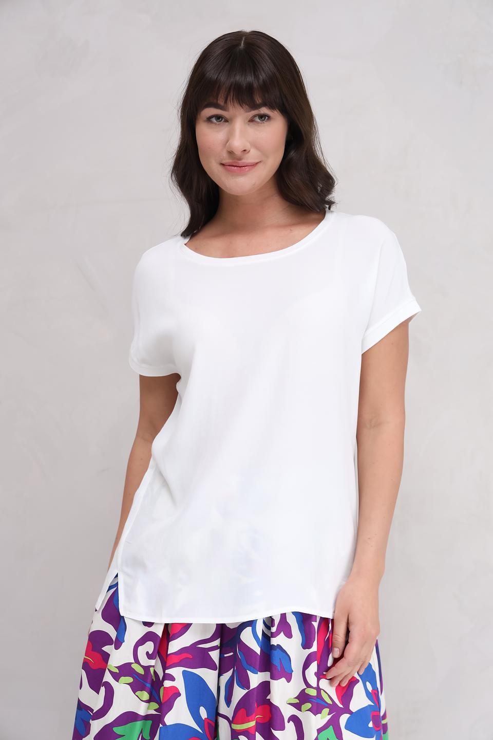 Блуза Oui женская белая с коротким рукавом