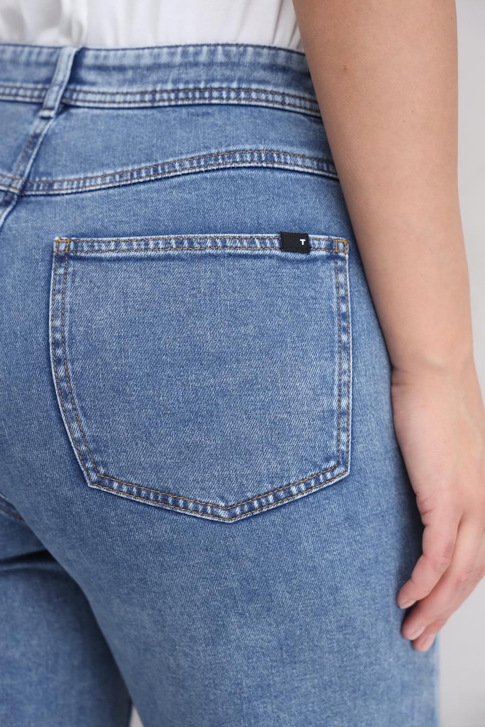 Джинсы Taifun с жемчугом голубые