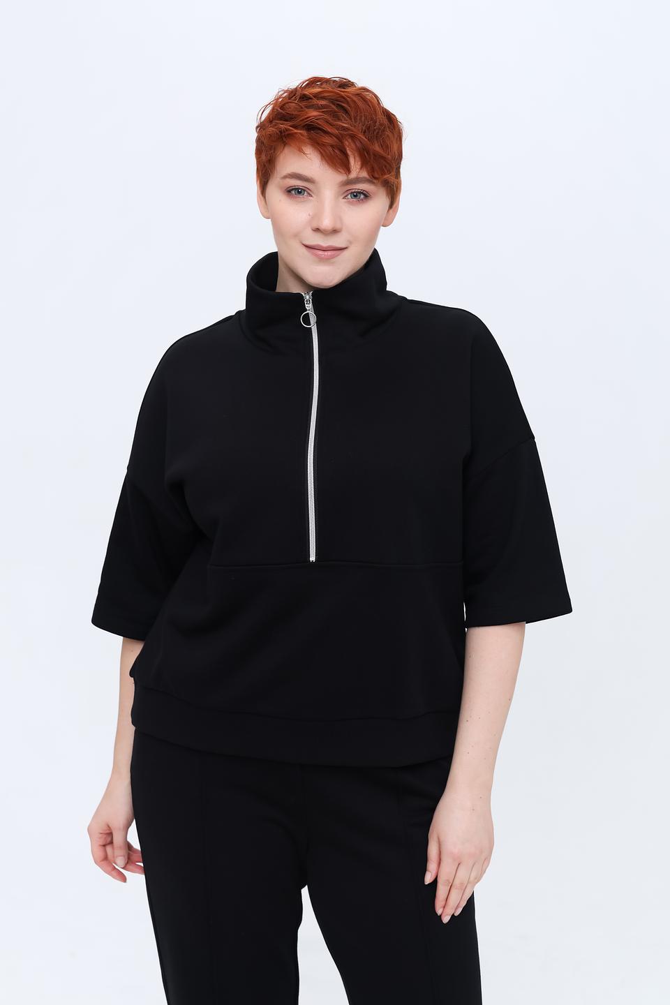 Пуловер Pezzo с молнией чёрный