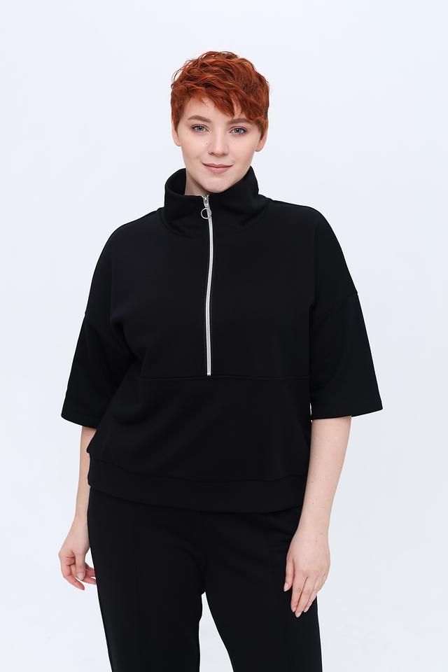 Пуловер Pezzo с молнией чёрный