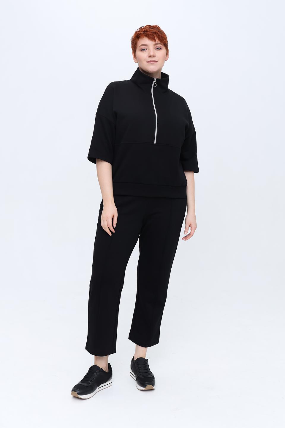 Пуловер Pezzo с молнией чёрный