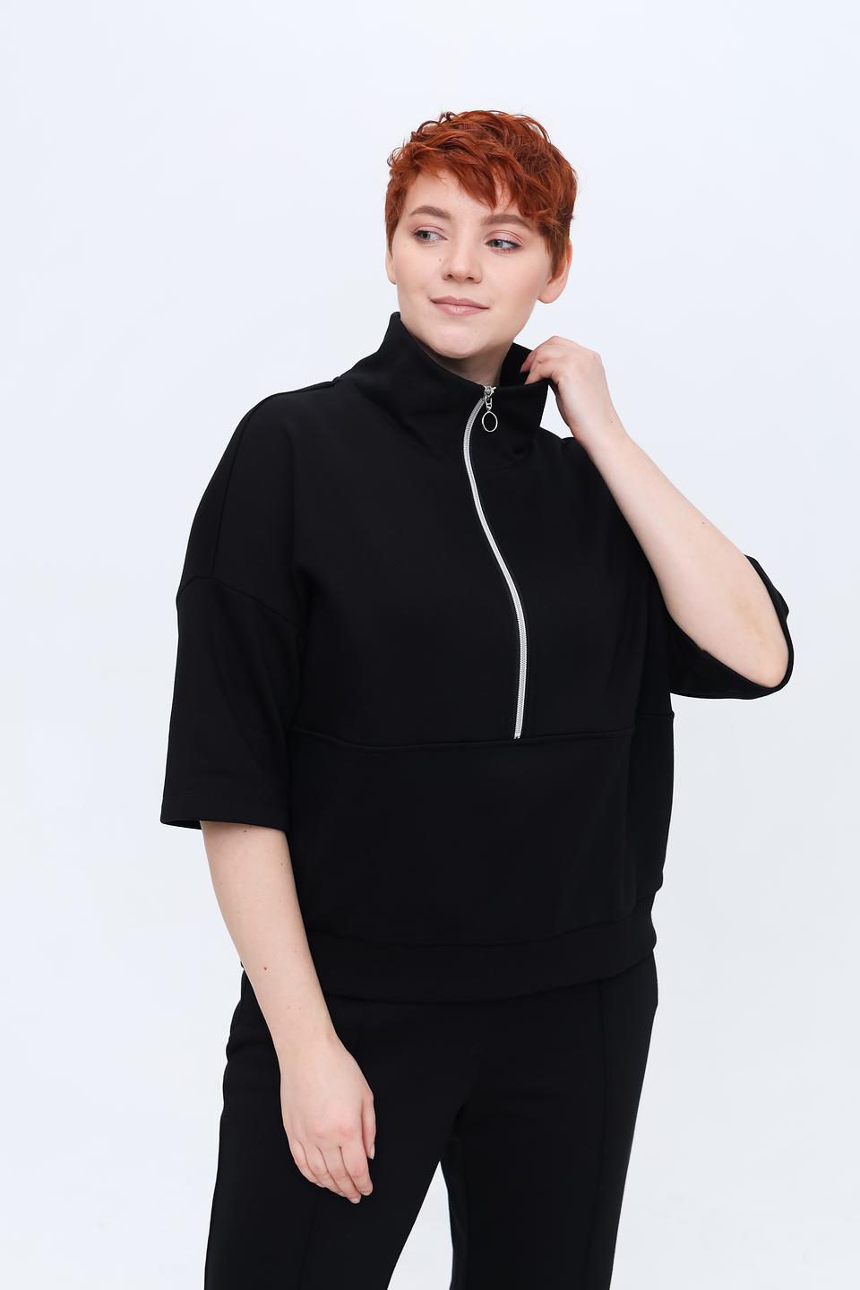 Пуловер Pezzo с молнией чёрный