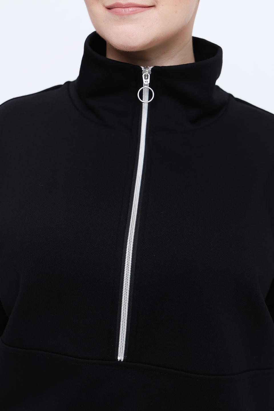Пуловер Pezzo с молнией чёрный