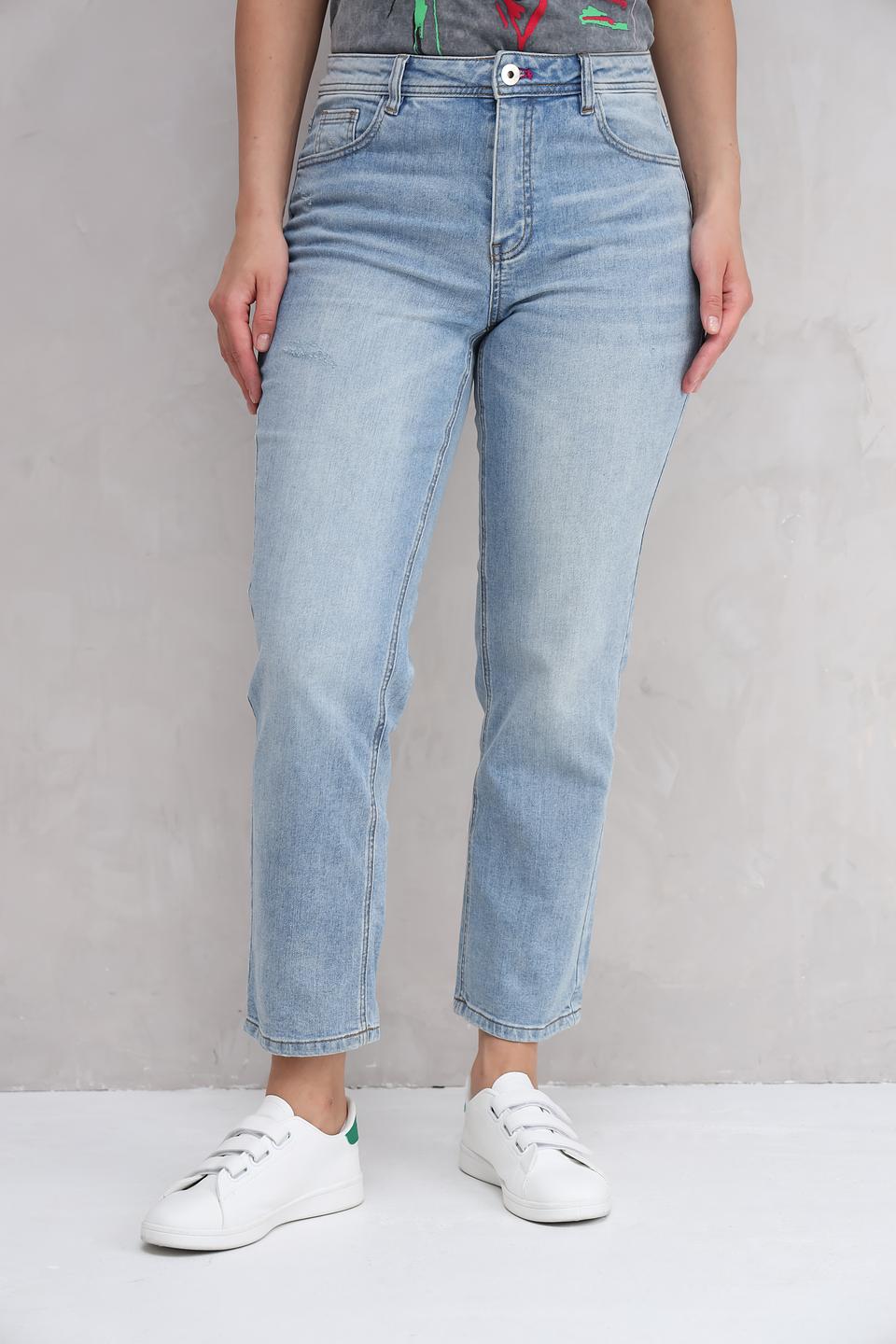 Джинсы Taifun с вышивкой голубые