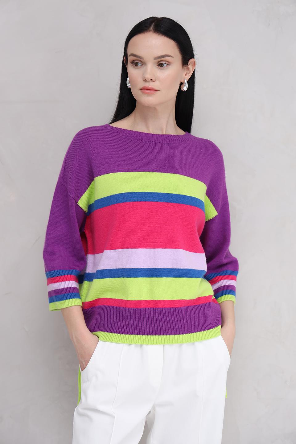 Пуловер Oui в полоску