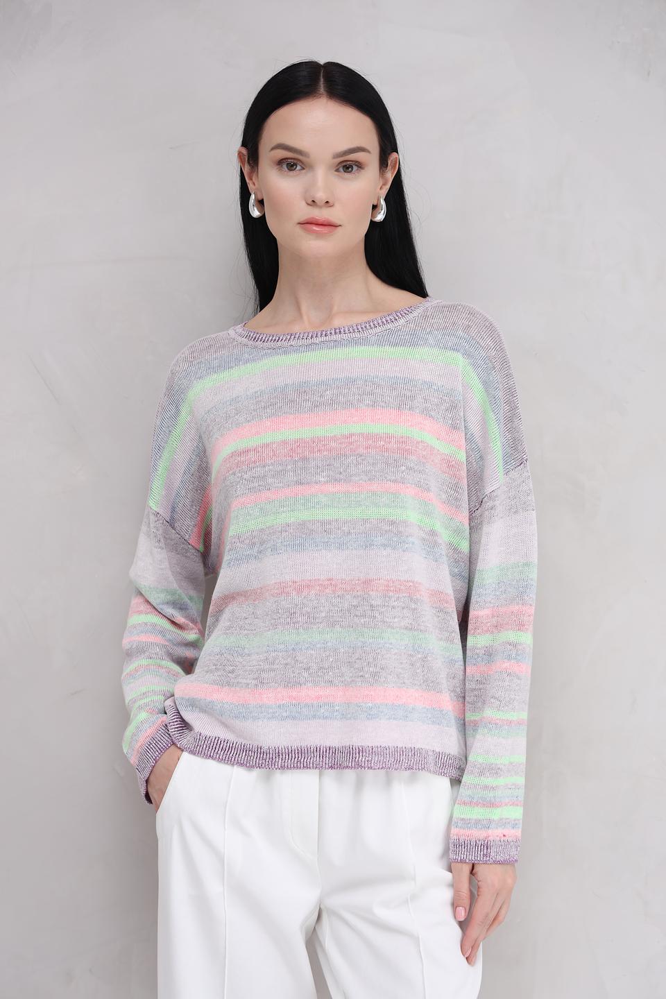 Пуловер Oui в полоску