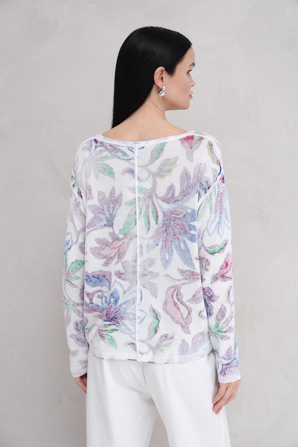 Пуловер Oui с цветочным принтом