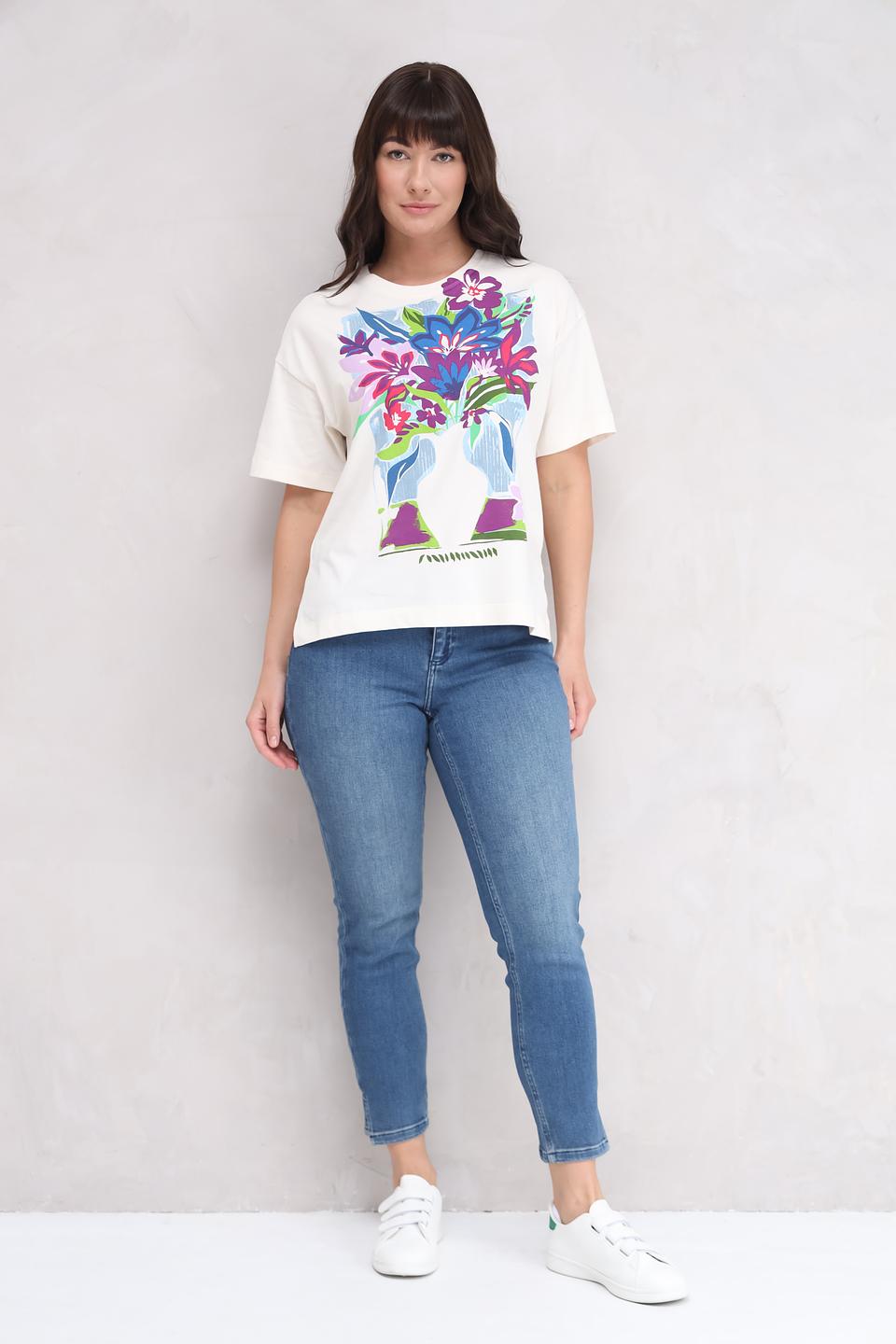 Футболка Oui с цветочным принтом