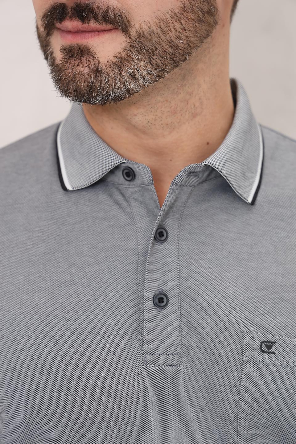 Поло Casa Moda с длинным рукавом серое