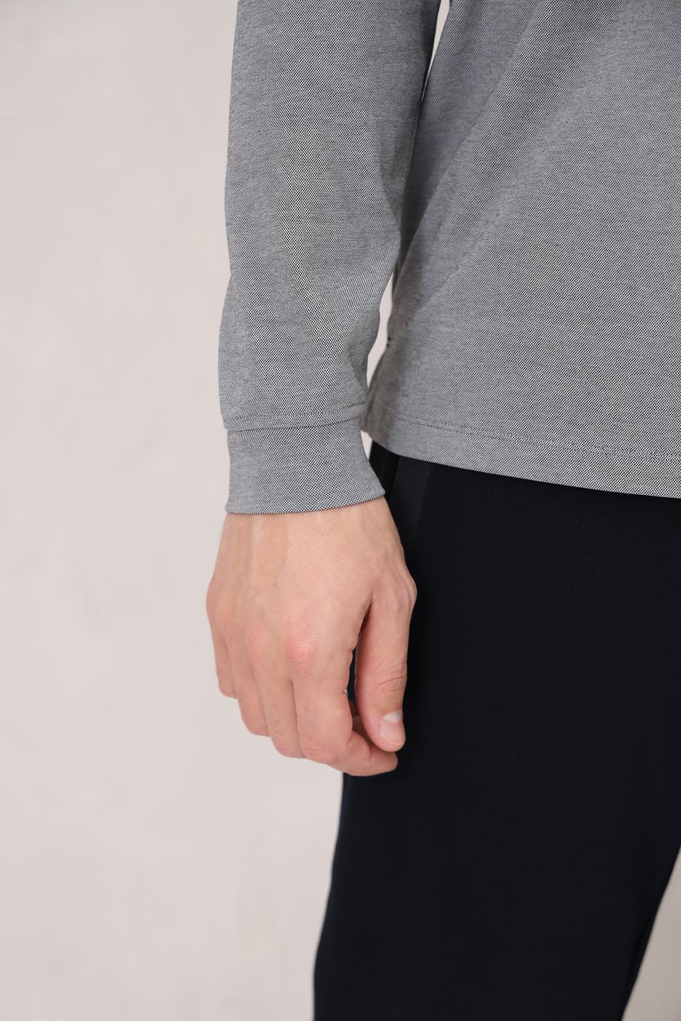 Поло Casa Moda с длинным рукавом серое