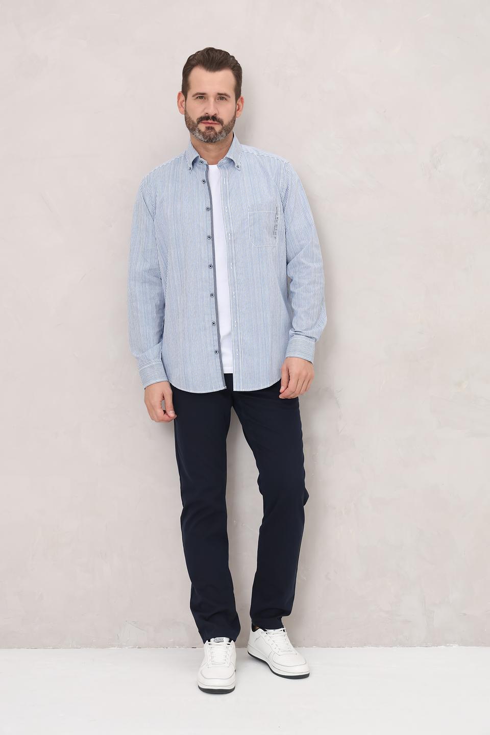 Рубашка Casa Moda в полоску голубую