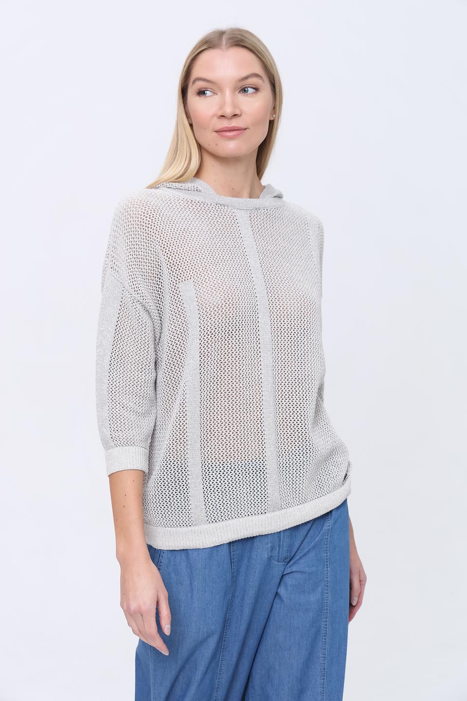 Пуловер Pezzo с капюшоном серый