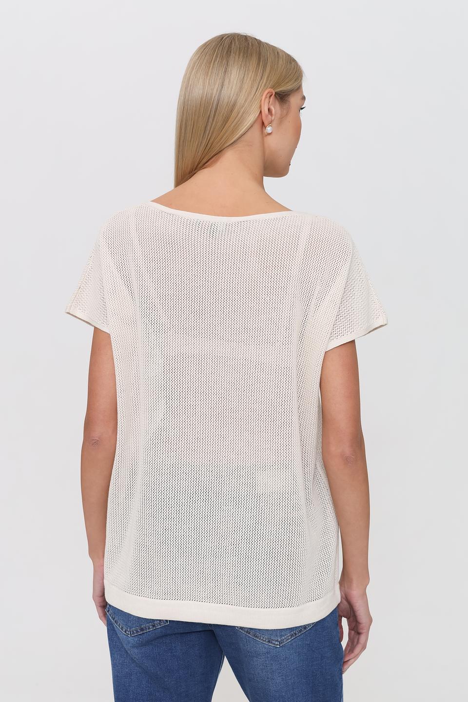 Пуловер Pezzo с вставками бежевый