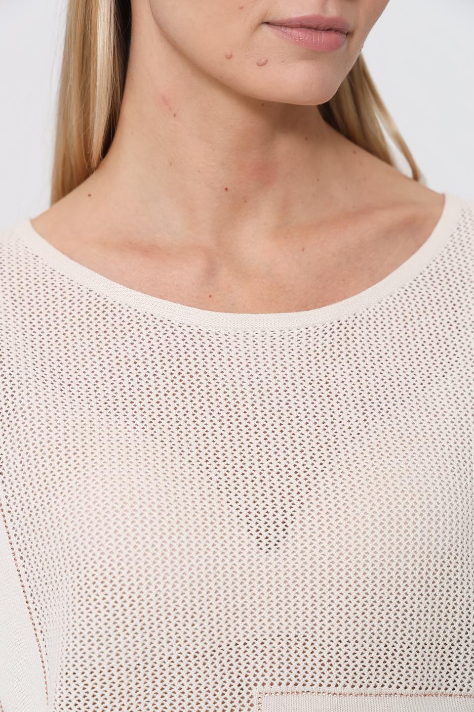 Пуловер Pezzo с вставками бежевый