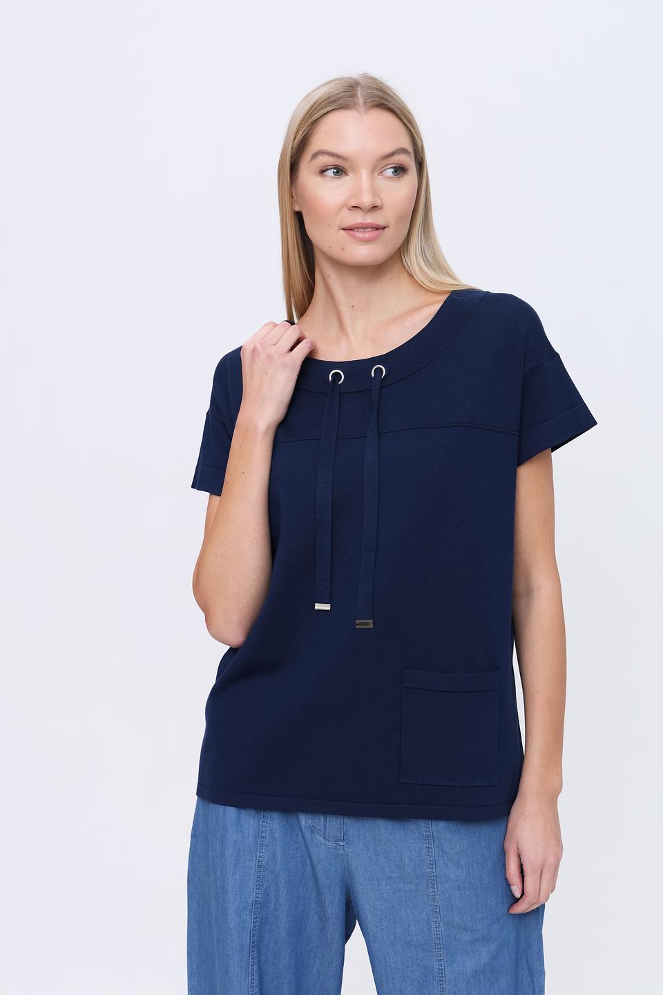 Пуловер Pezzo с завязками темно-синий