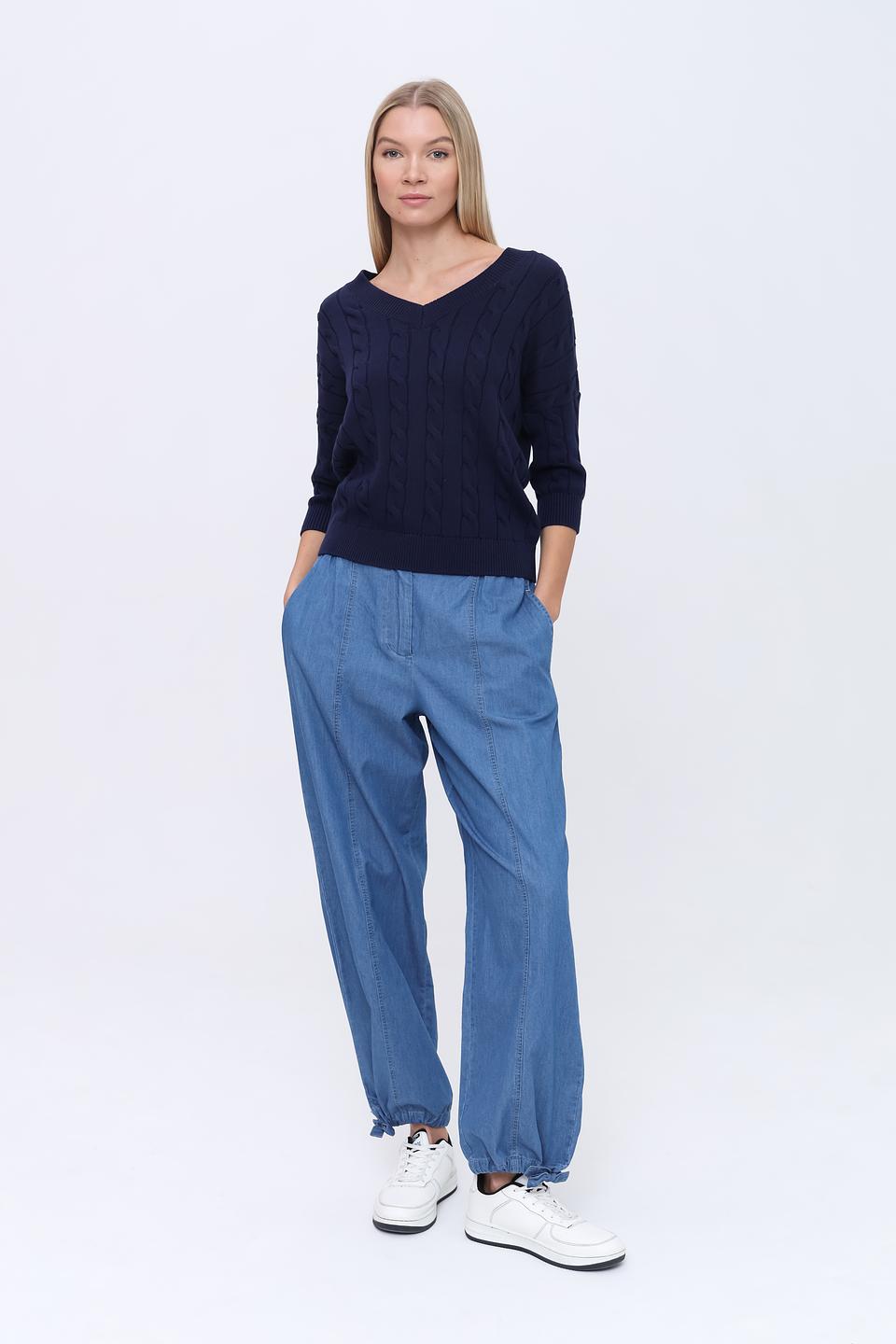 Пуловер Pezzo вязаный тёмно-синий