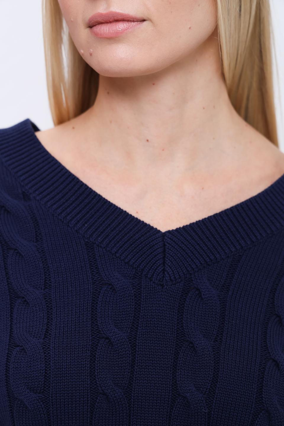 Пуловер Pezzo вязаный тёмно-синий