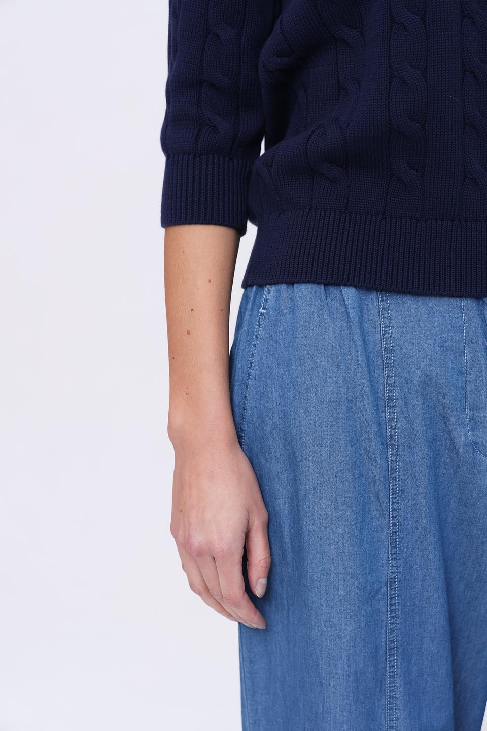 Пуловер Pezzo вязаный тёмно-синий