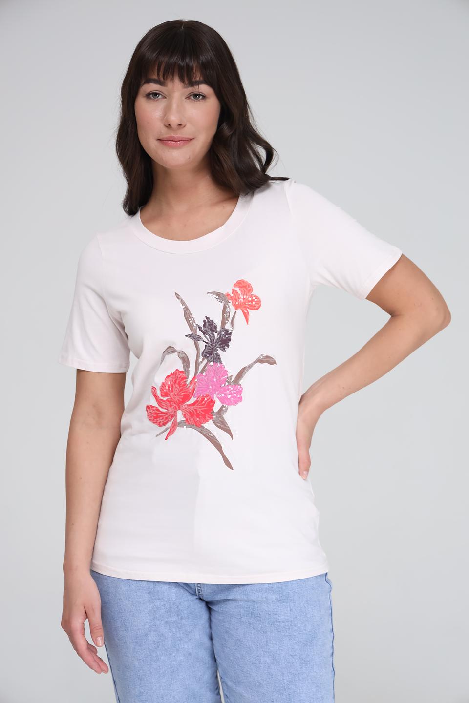 Футболка Pezzo с цветочным принтом