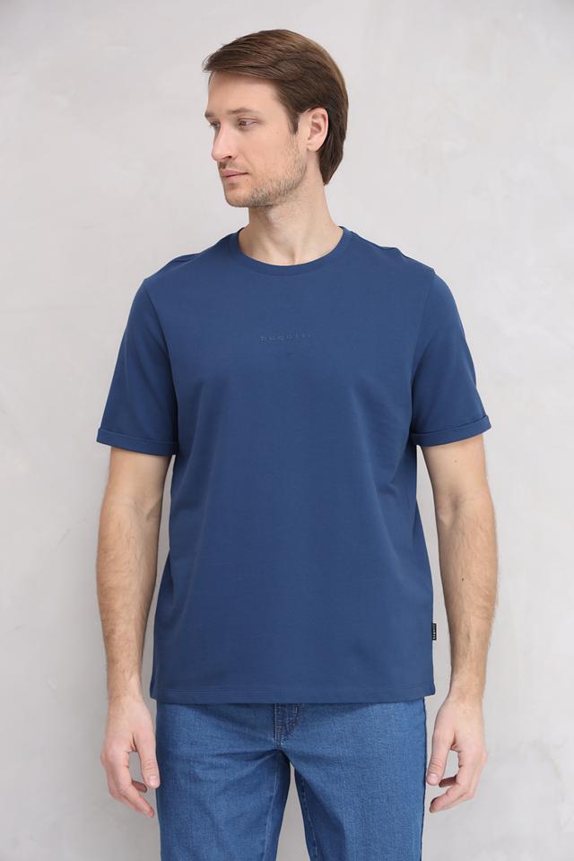 Футболка Bugatti синяя с логотипом