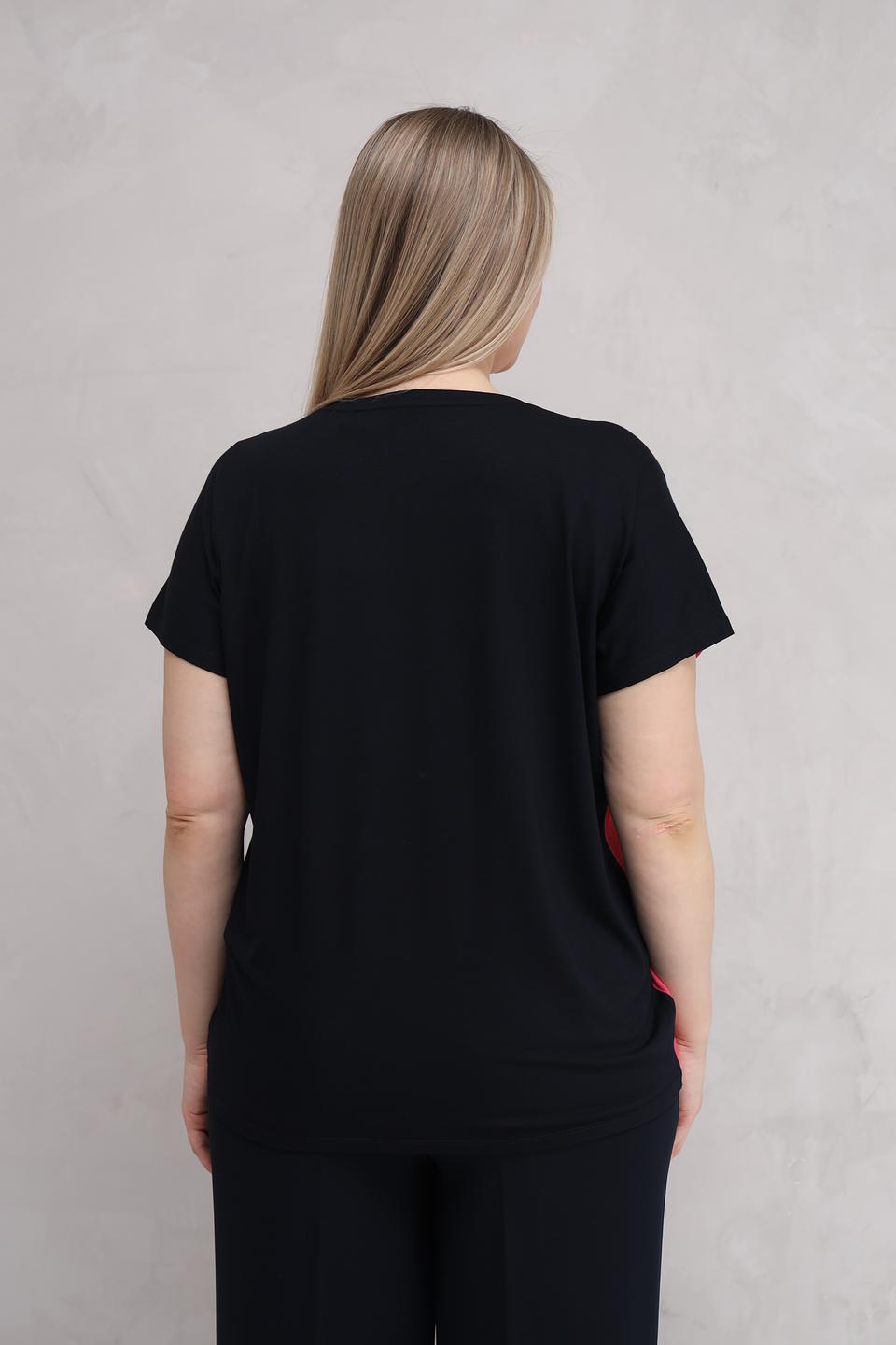 Блуза Samoon с принтом кораллово-черная