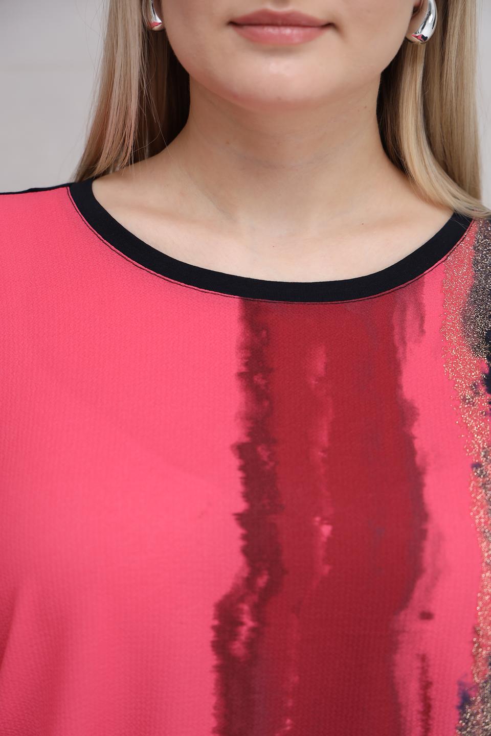 Блуза Samoon с принтом кораллово-черная