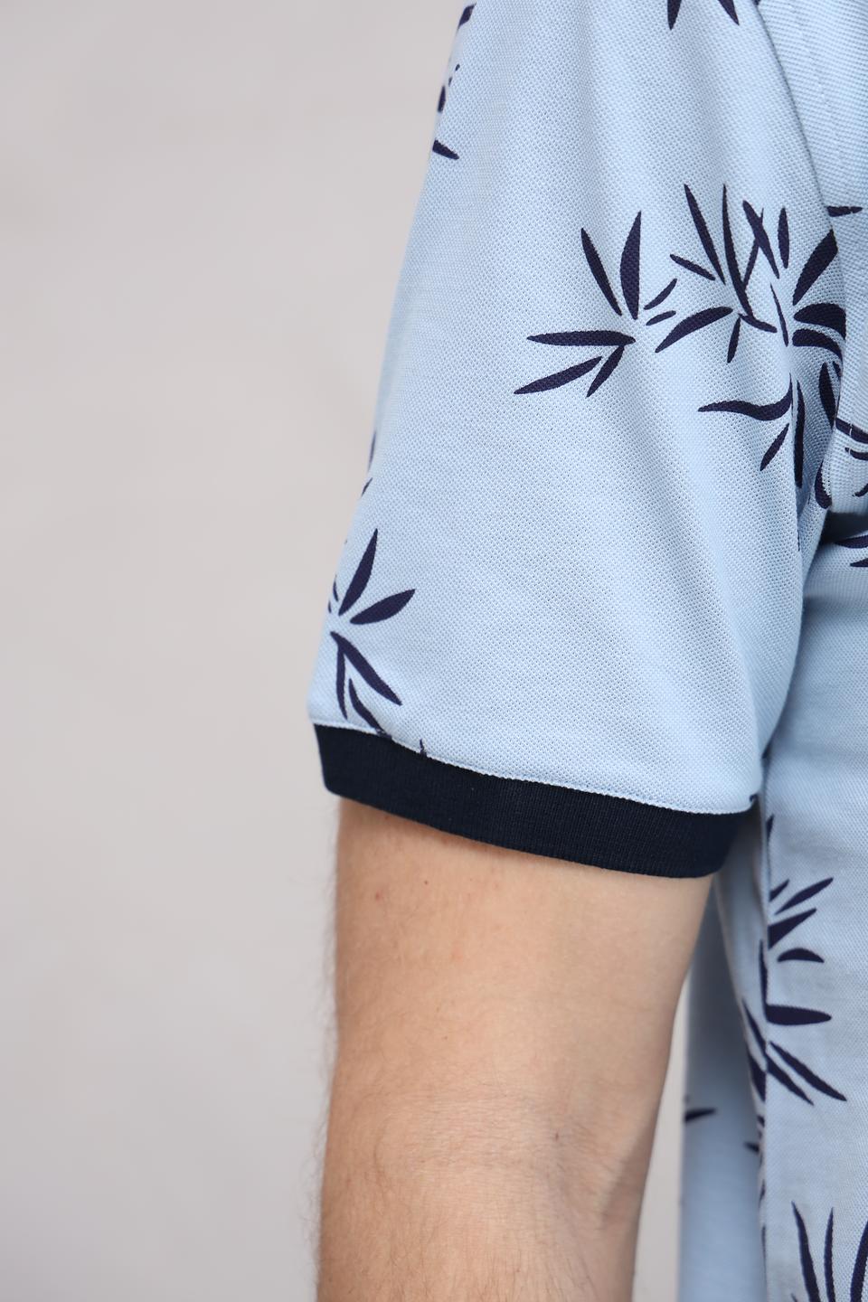 Поло Monte Carlo с принтом голубой