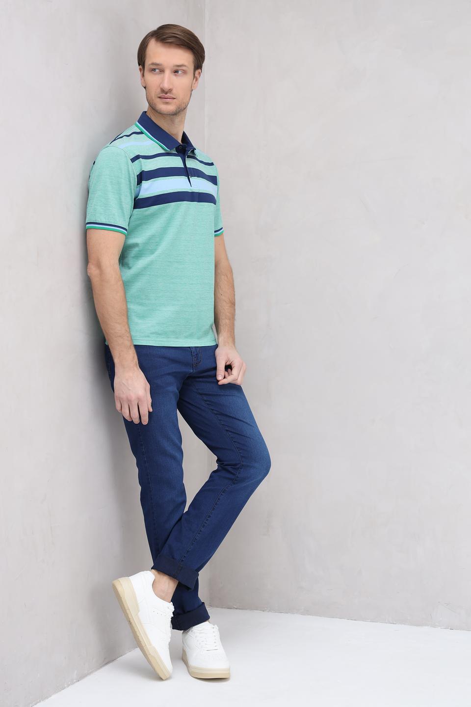 Поло Monte Carlo в полоску мятный