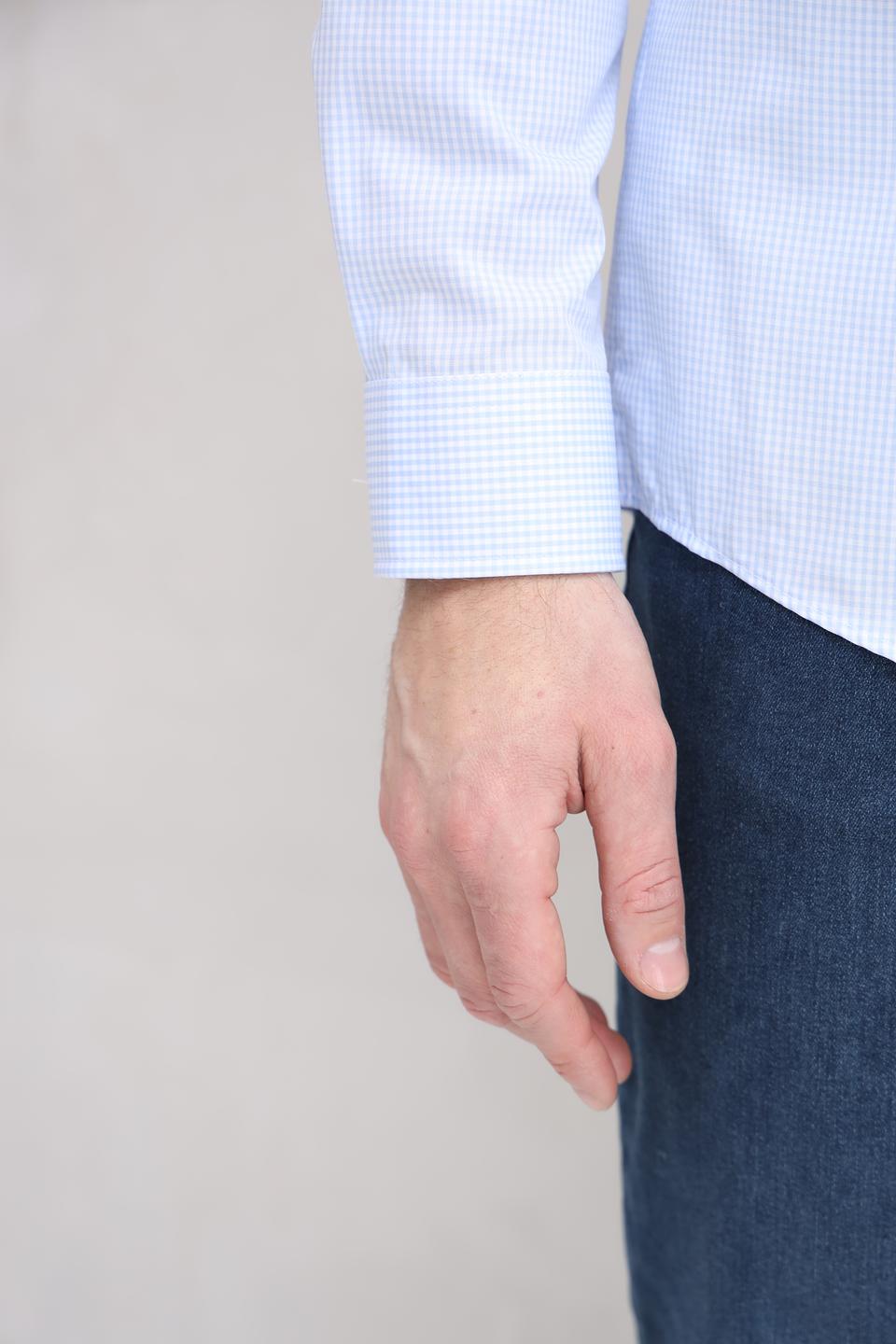 Рубашка Venti мужская в клетку голубая