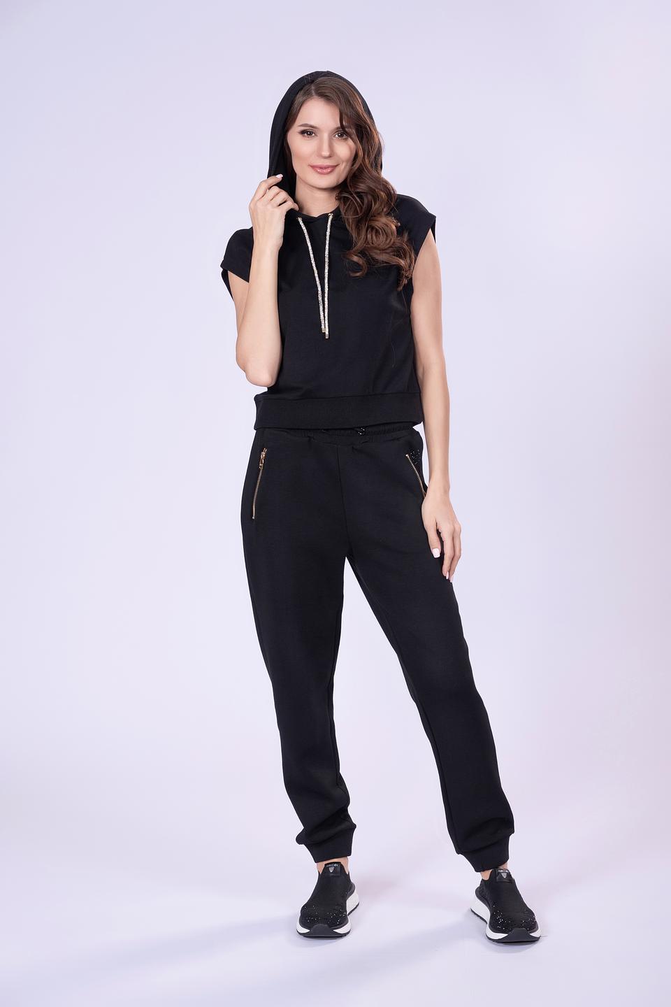 Жилет Gaudi женский черный с капюшоном