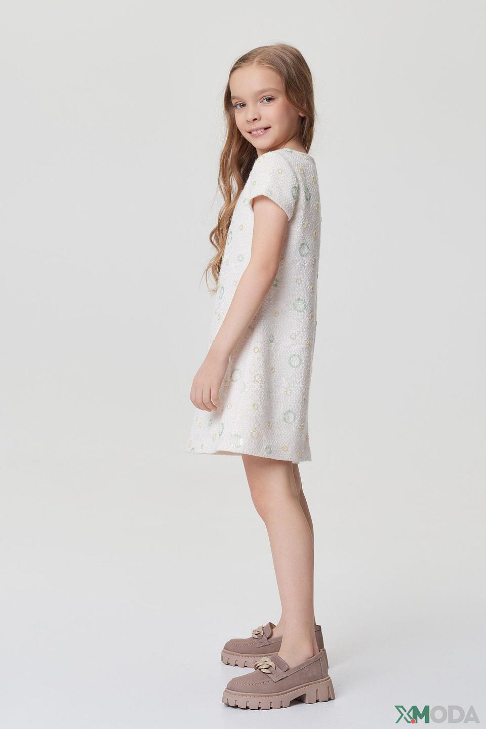 Платье Choupette детское белое с декоративными элементами