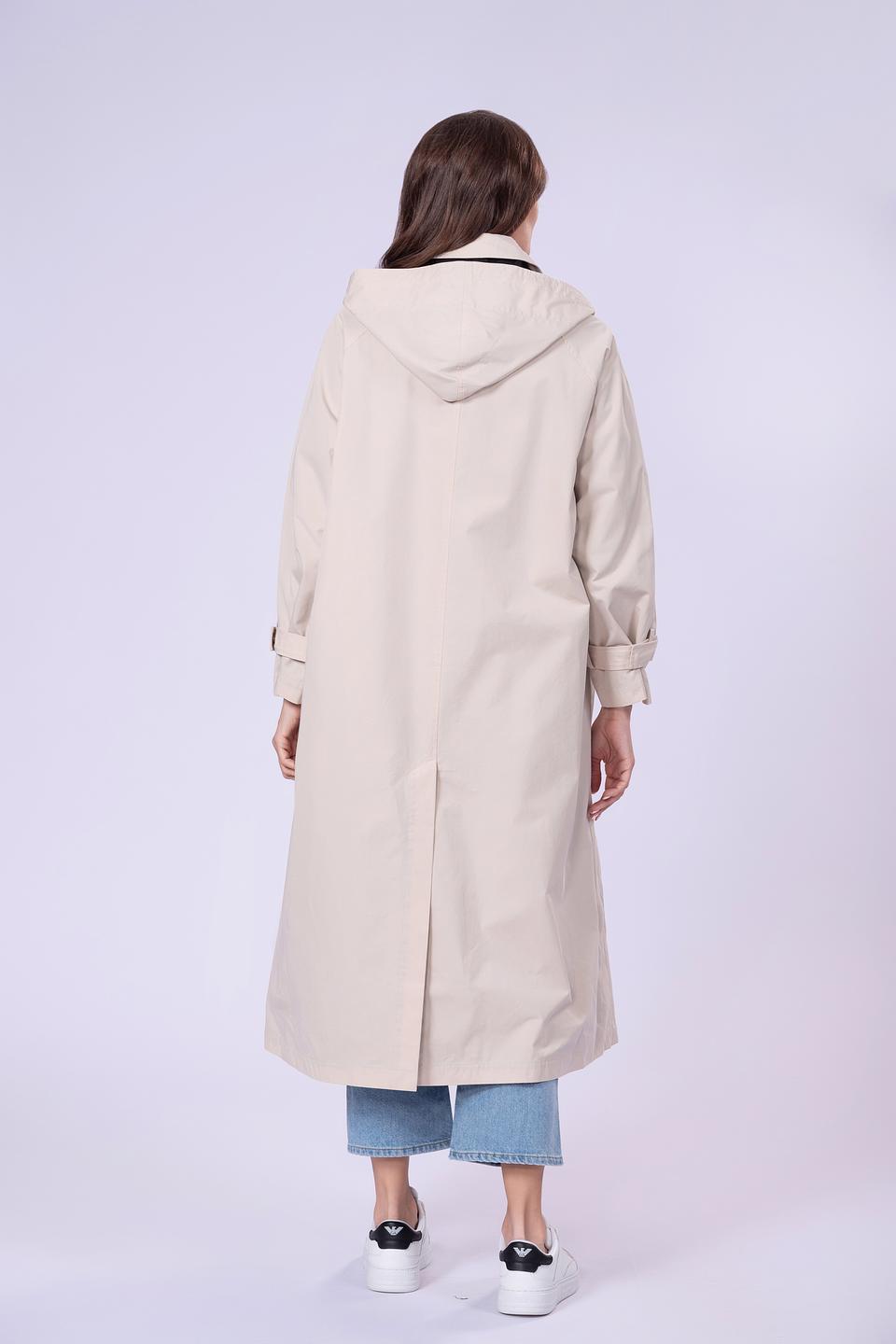 Плащ Hetrego женский бежевый с капюшоном