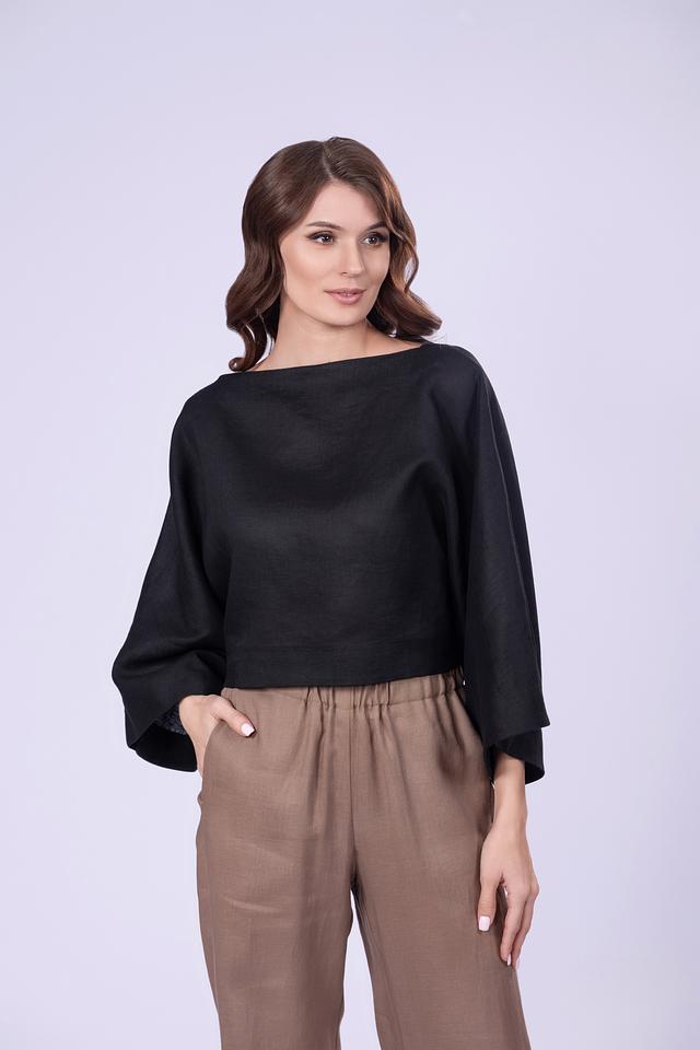 Блуза Shade женская чёрная с рукавами-крыльями